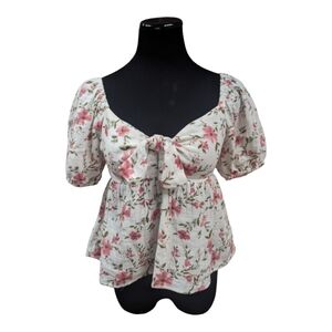 Lush Urban Outfitters Stretchy Lightweight Tie Front Blouse Size S